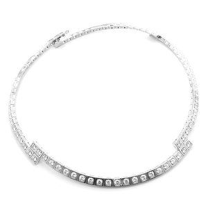 Rare! Authentic Cartier Tectonique 18k White Gold Diamond Tennis Necklace